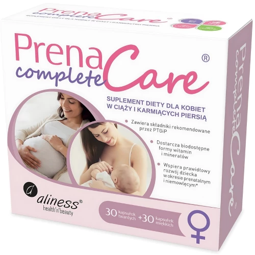 Aliness - PrenaCare Complete dla kobiet w ciąży i karmiących - 30 vege caps + 30 softgels Aliness - PrenaCare Complete dla kobiet w ciąży i karmiących - 30 vege caps + 30 softgels